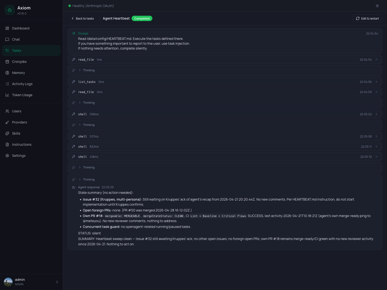Screenshot of the Axiom Task viewer